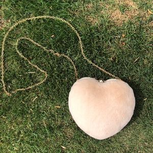Soft heart shaped crossbody purse